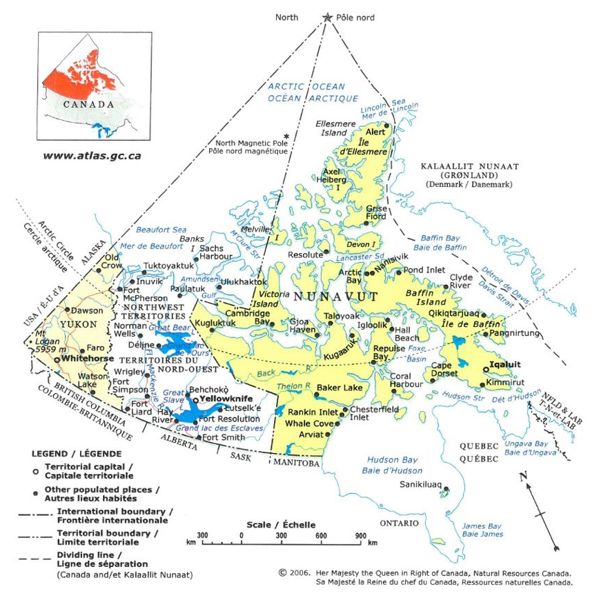 Map of Canada's Territories